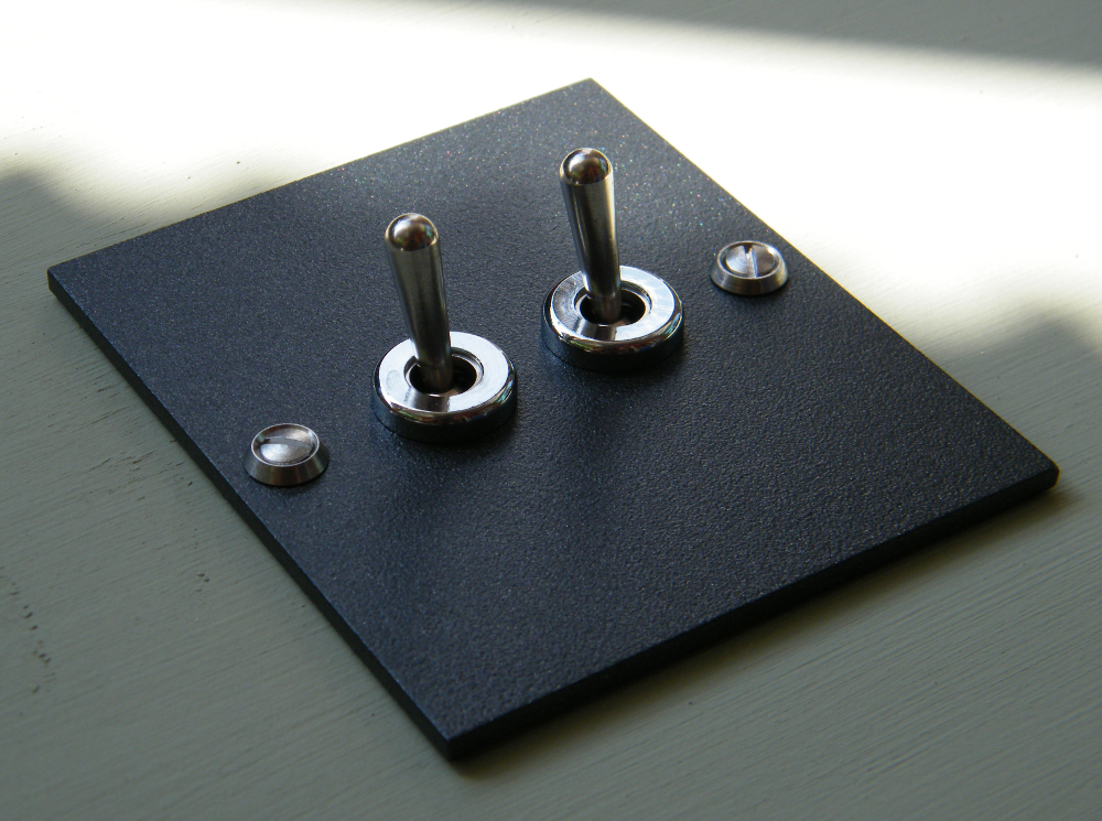 Interrupteur double noir rectangle  interrupteurs et prises au design  rétro pour une déco vintage
